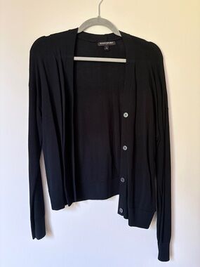 Banana Republic Black Lightweight Button-Up Women's Cardigan